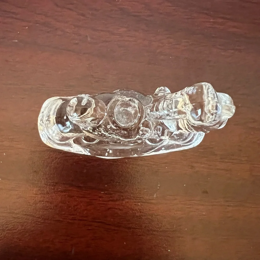 Vintage First Birthday Glass‎ Rocking Horse Candle Holder